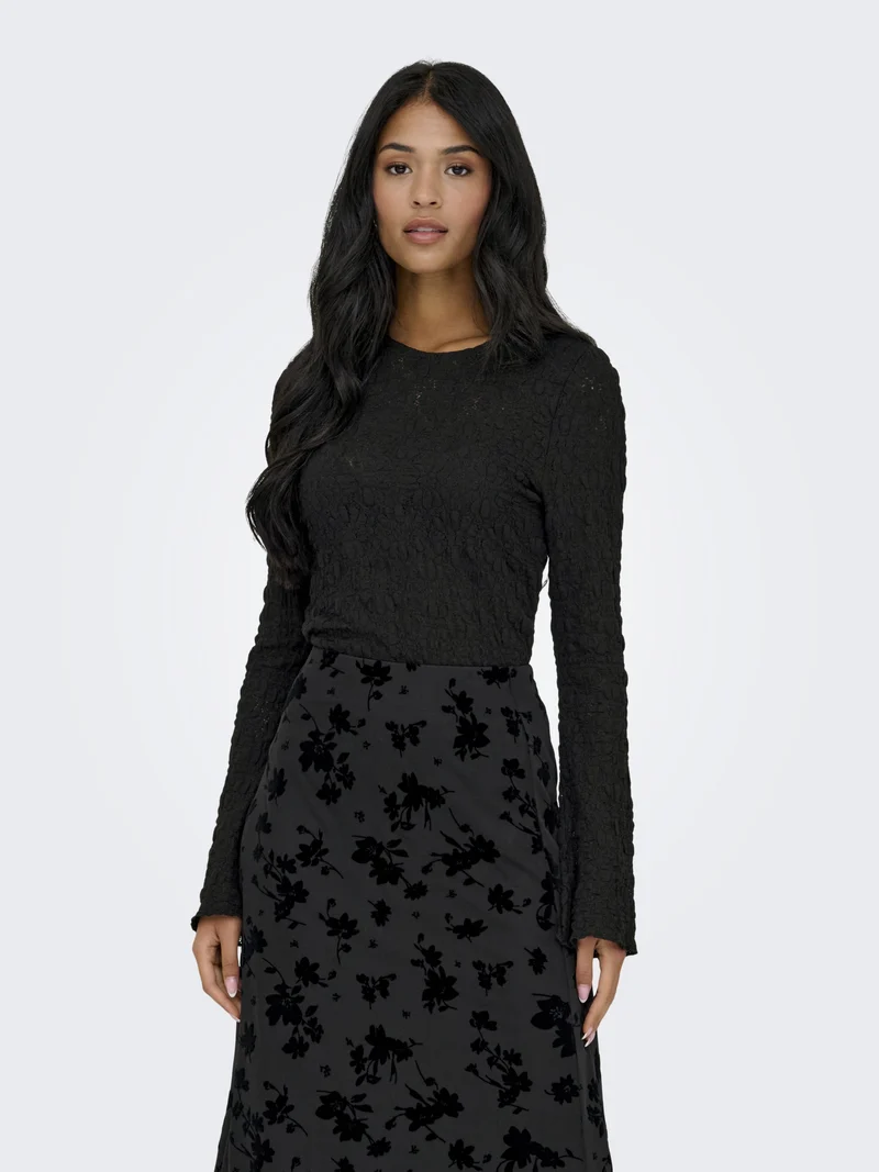 ONLGIAVANNA L/S TOP JRS, Black