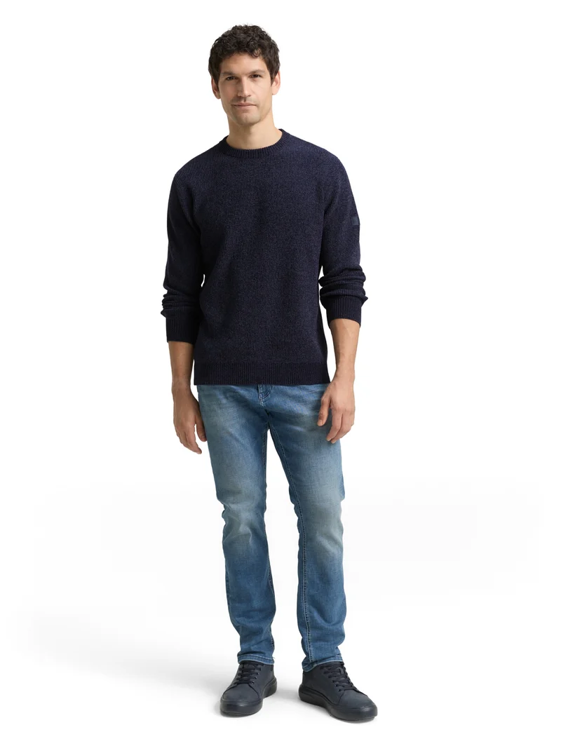 dry touch crew neck pullover, sky captain blue