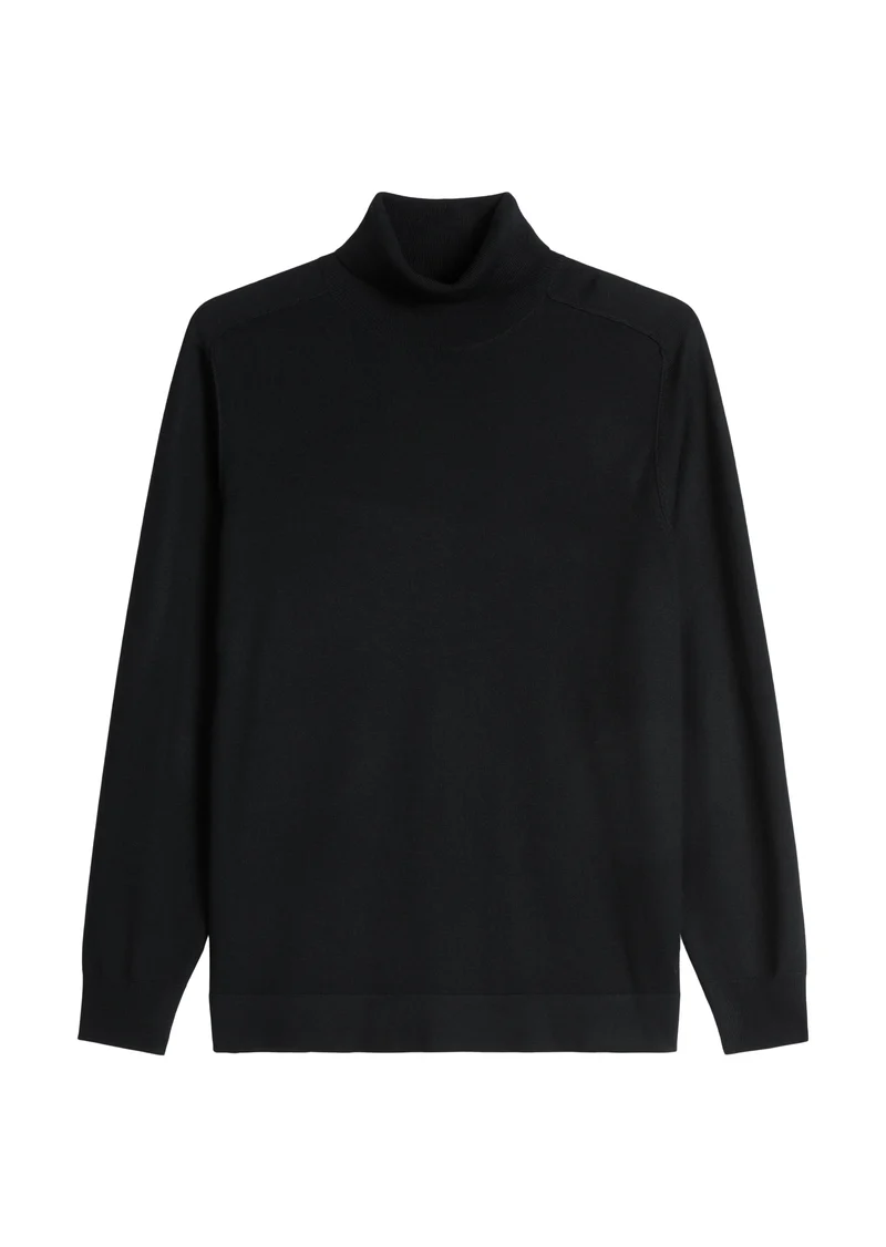 Turtleneck in pure merino, black