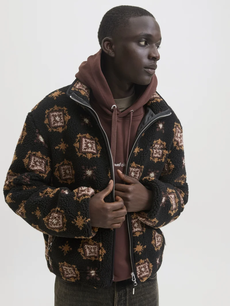 JORNORREBRO TEDDY AOP JACKET, Black/AOP