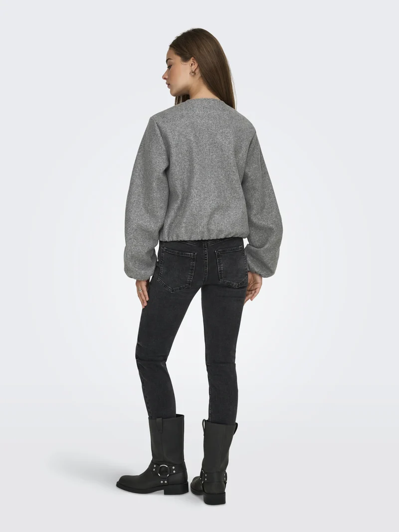 JDYOFIR BALLOON SHORT JACKET OTW YF, Medium Grey Melange
