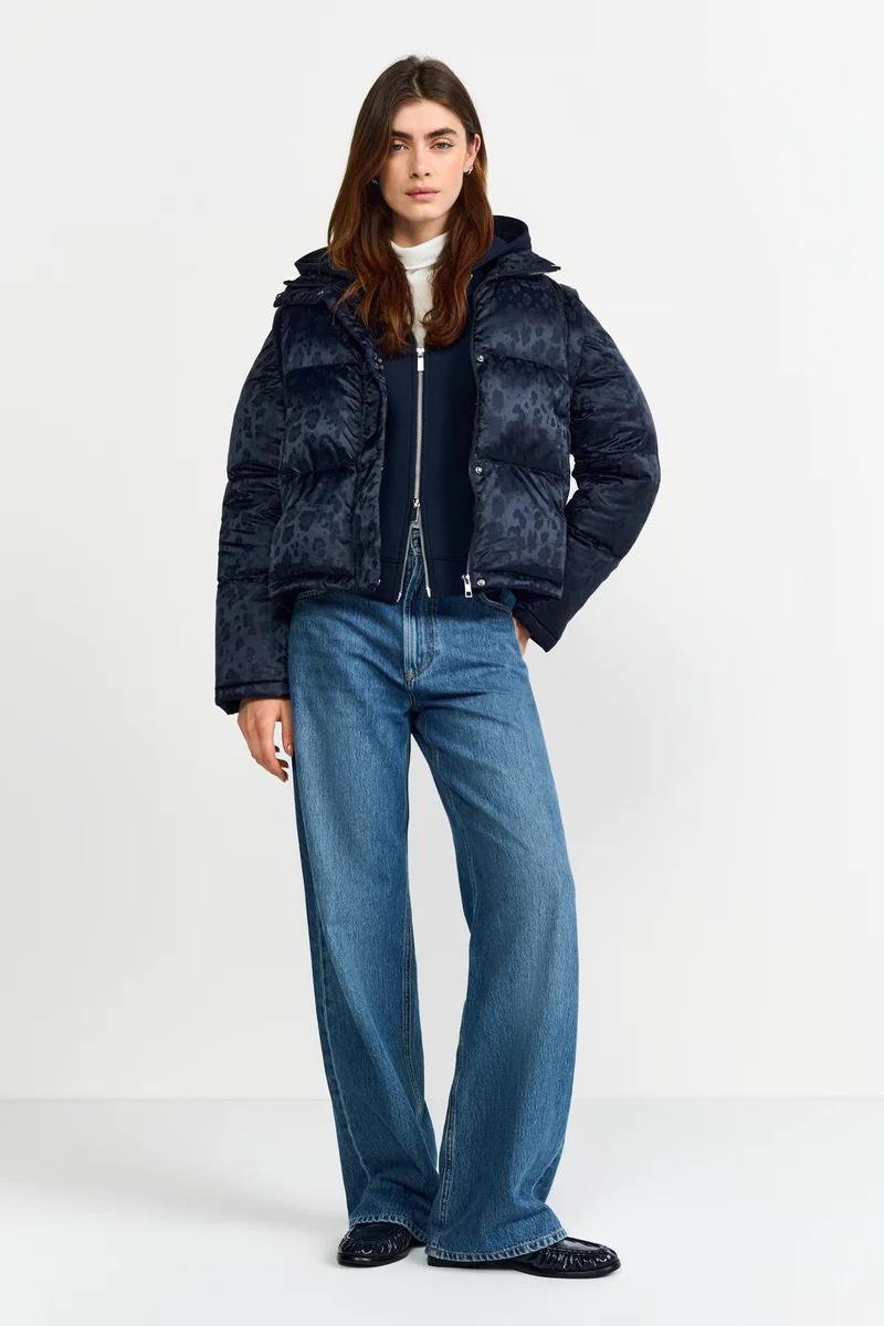 Leo jacquard puffer sustainable, midnight blue