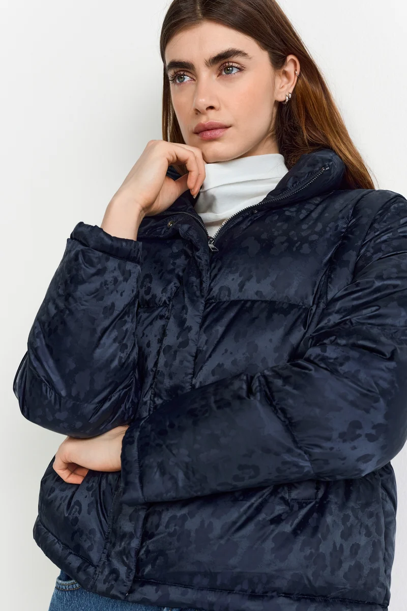 Leo jacquard puffer sustainable, midnight blue