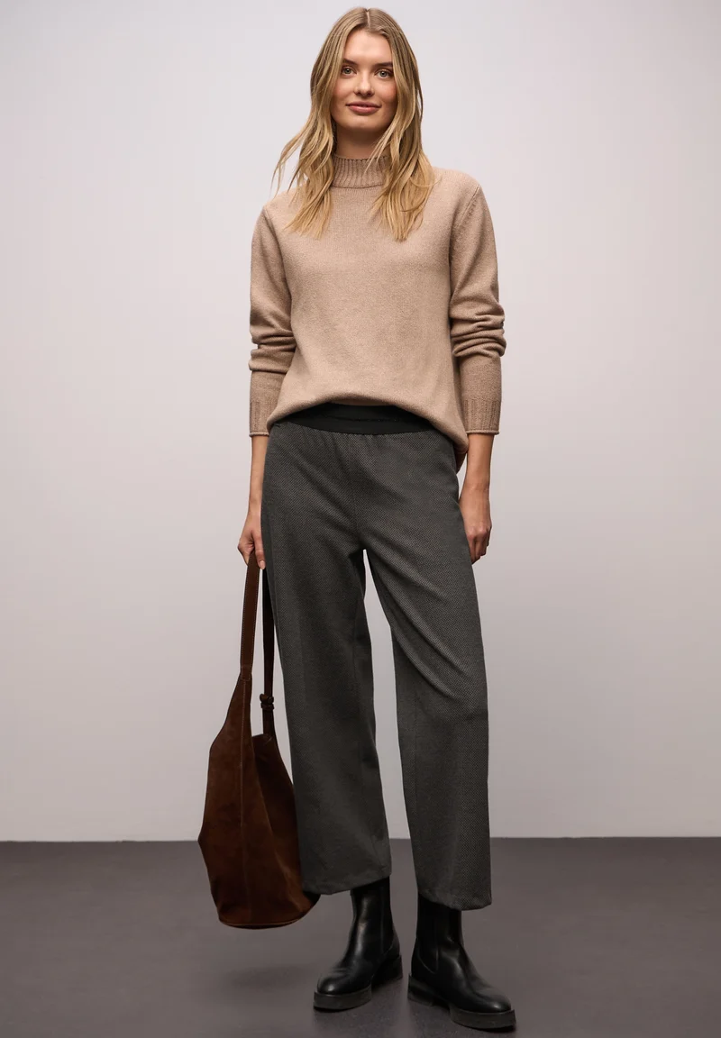 LTD QR_Wide Leg HW Herringbone, light terra mocha