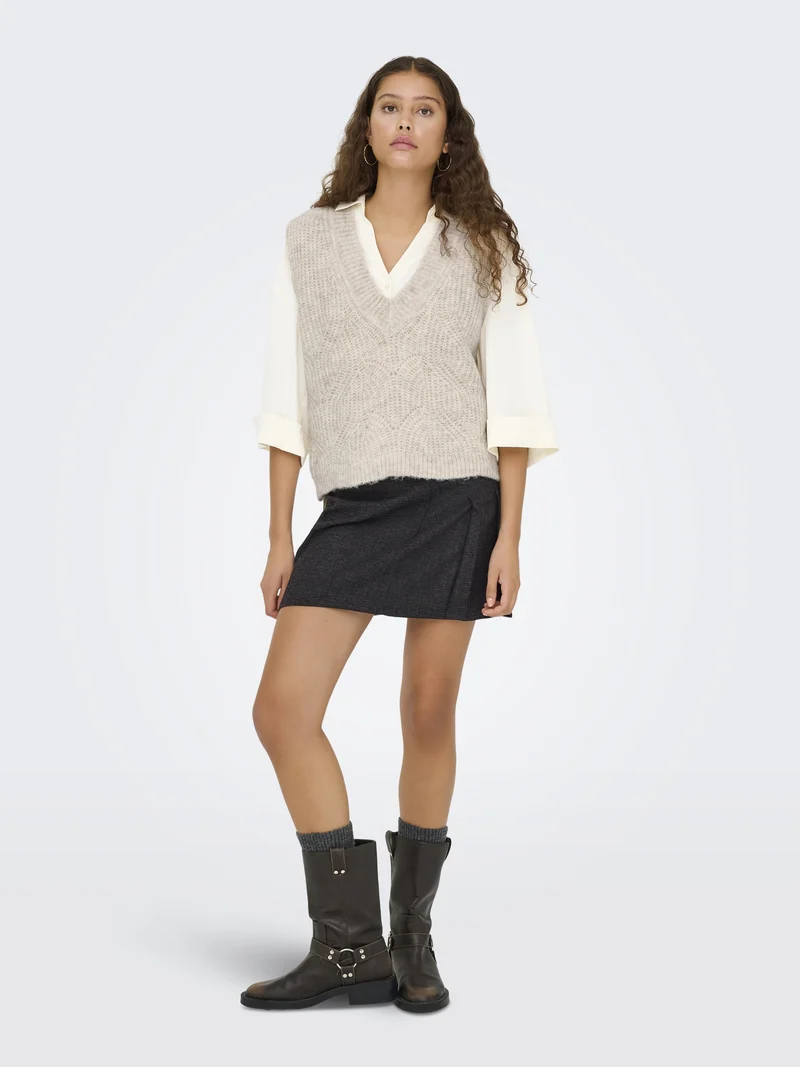 ONLGILA LIFE SL STRUCT V-NEC VEST B, Whitecap Gray/Melange