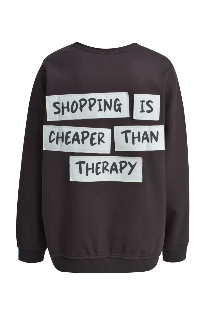 OVERSIZE SWEATSHIRT OPEN EDGES VN, CHOCO