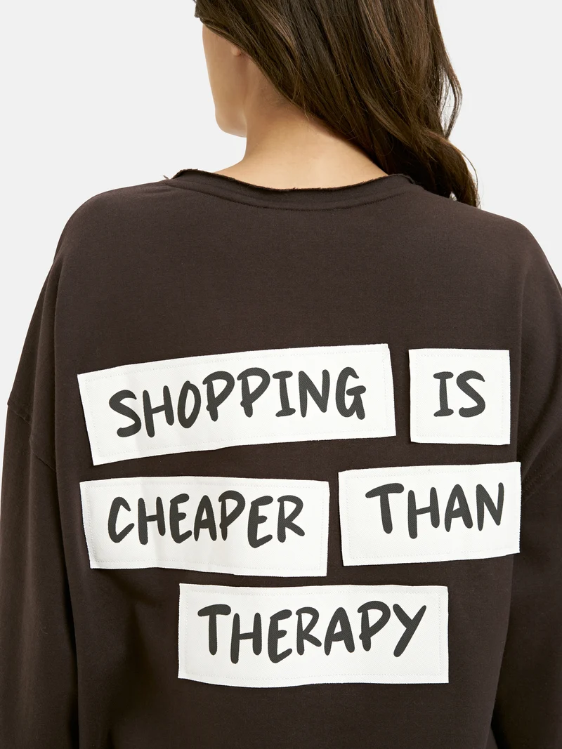 OVERSIZE SWEATSHIRT OPEN EDGES VN, CHOCO