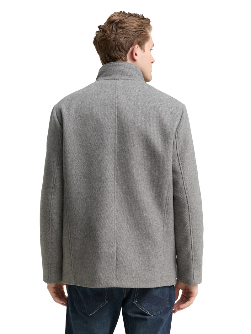 2 in 1 wool jacket, light stone grey wool twill