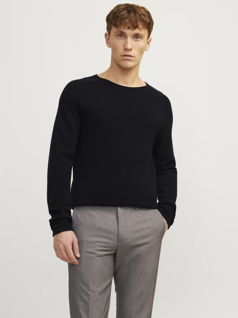JJEHILL KNIT CREW NECK NOOS, Black