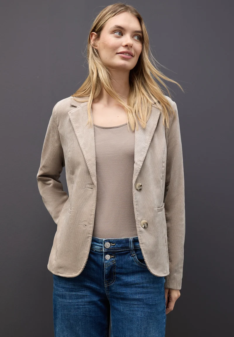 LTD QR Corduroy Blazer, morning beige