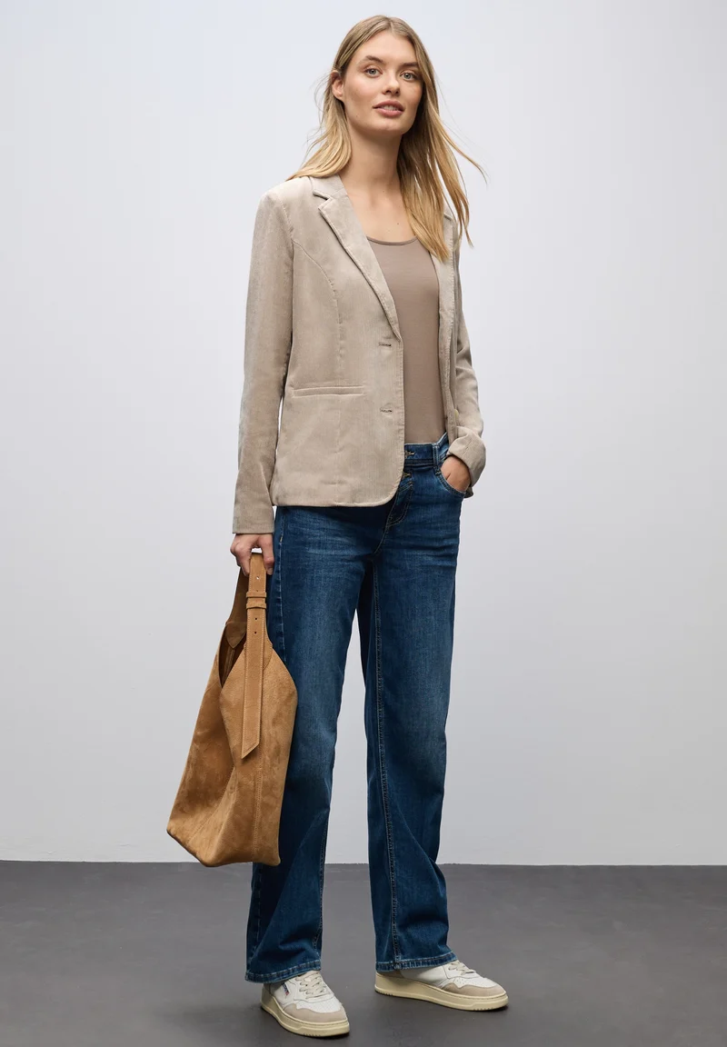 LTD QR Corduroy Blazer, morning beige