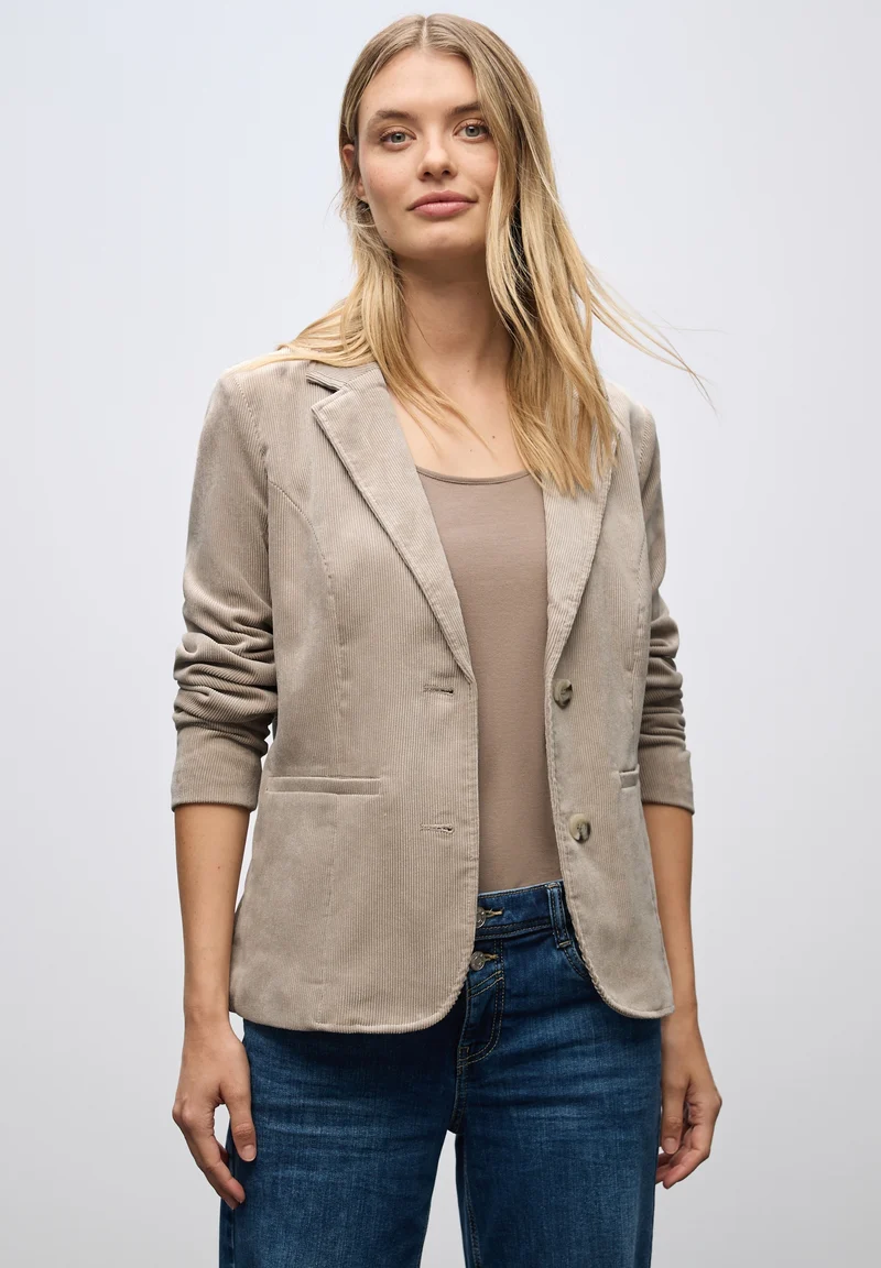 LTD QR Corduroy Blazer, morning beige