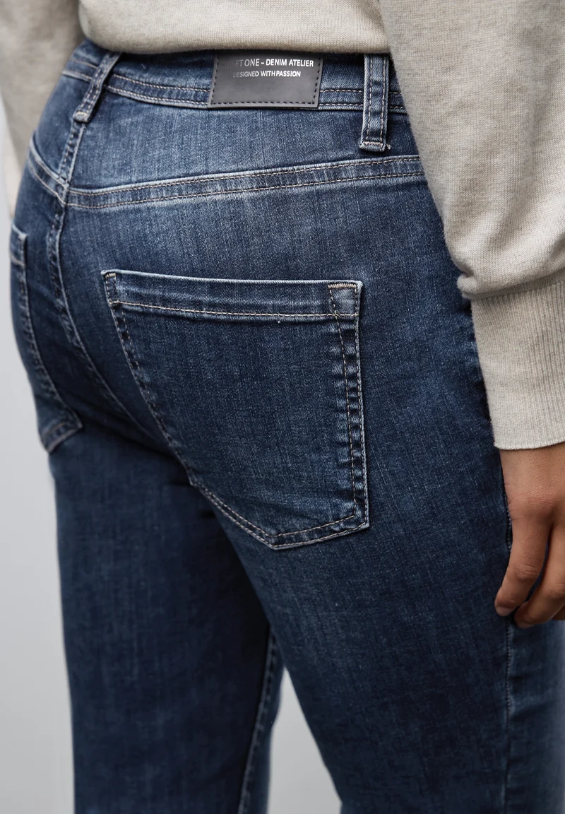 Style QR Denim-York,slimfit,hw, Dark Blue Random