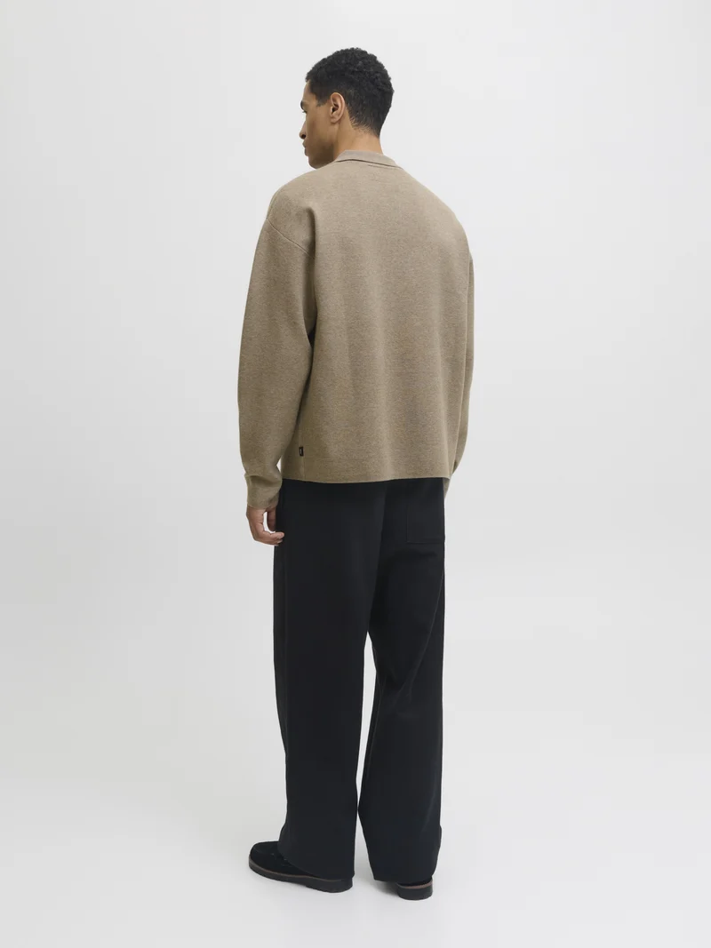 JPRBLABRADFORT KNIT POLO, Brindle/Melange