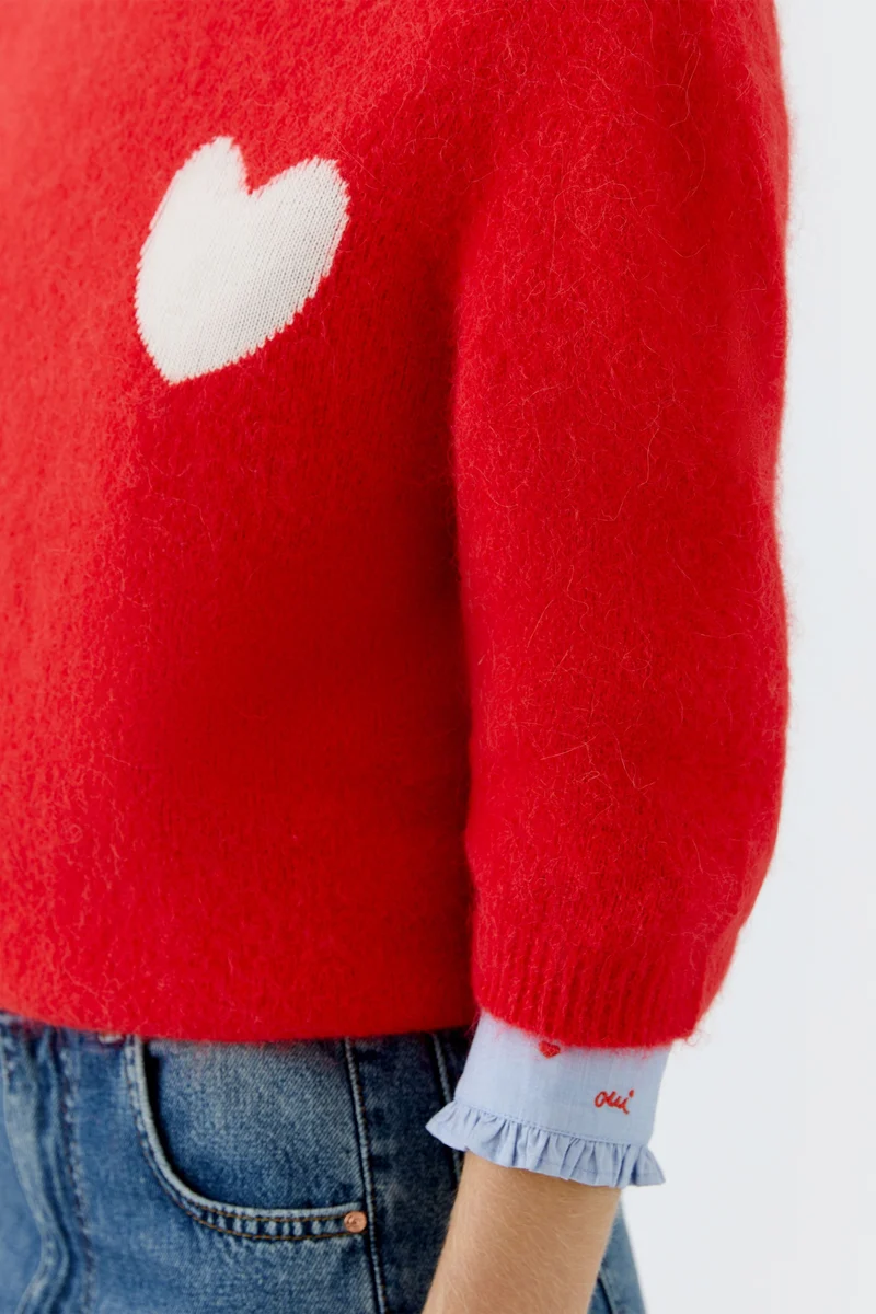 Pullover, high risk red