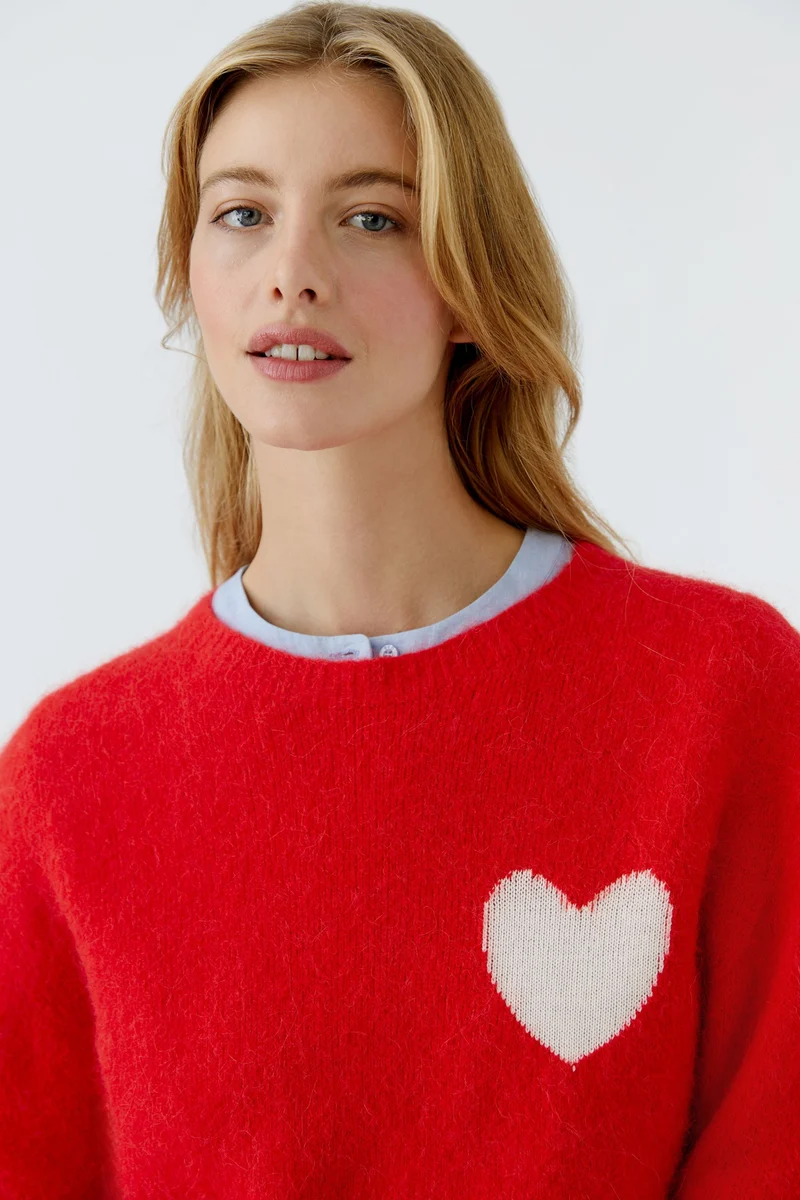 Pullover, high risk red