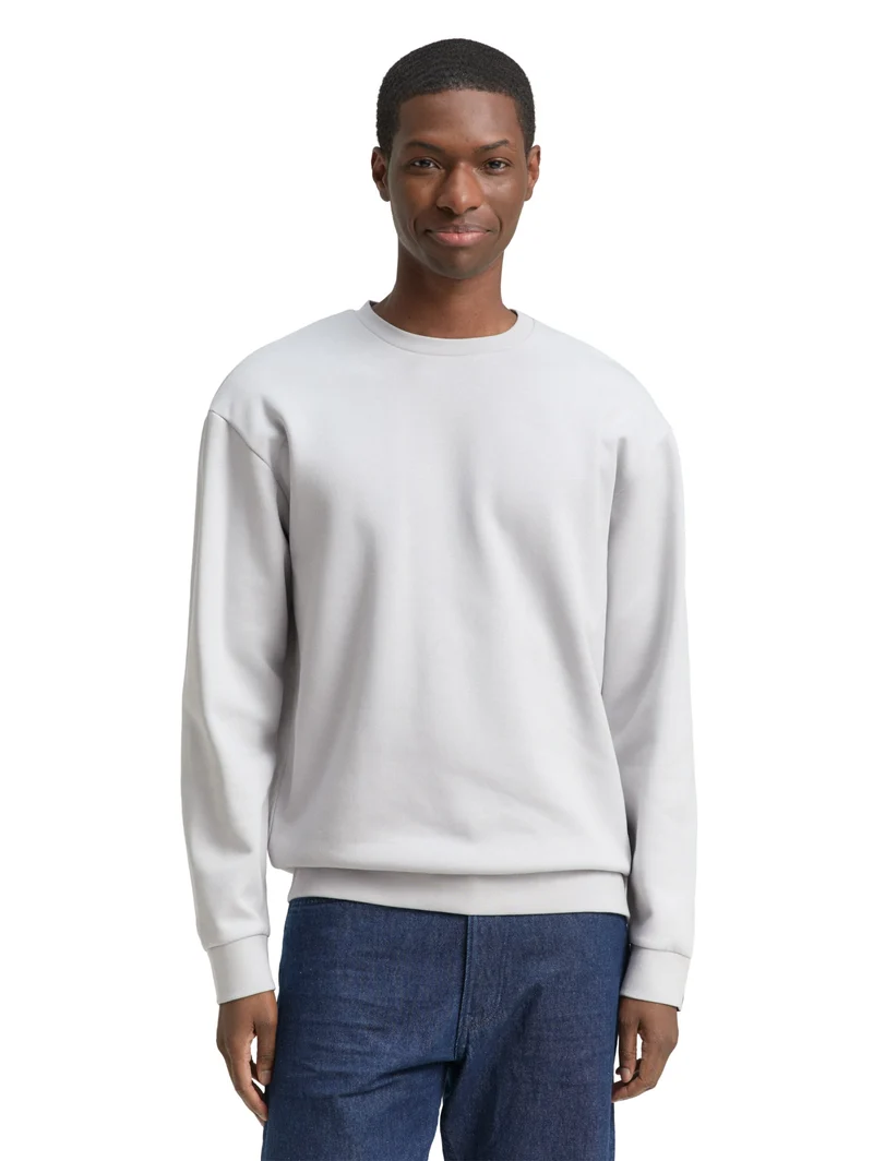 solid crewneck sweatshirt, Chalk Grey