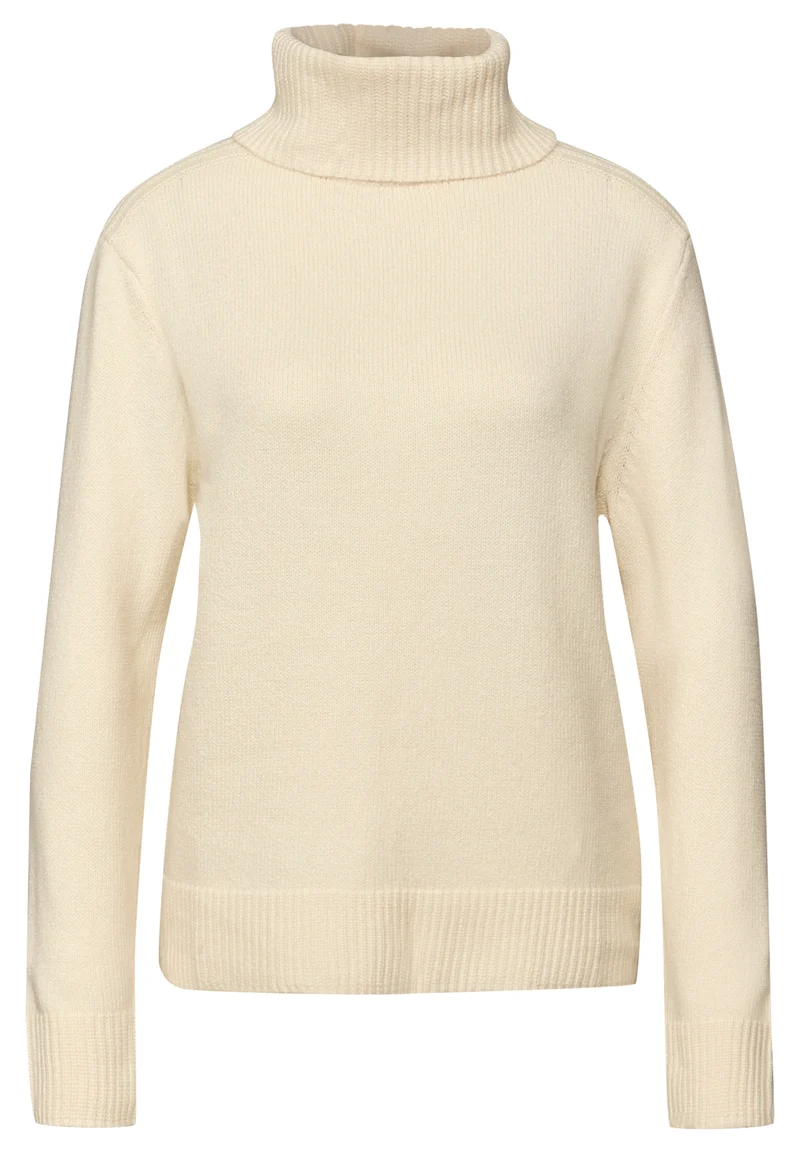 cosy sweater with roll-neck, soft beige