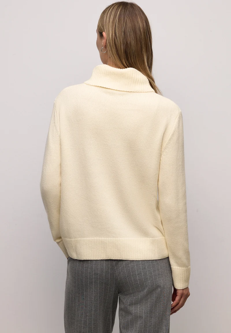 cosy sweater with roll-neck, soft beige