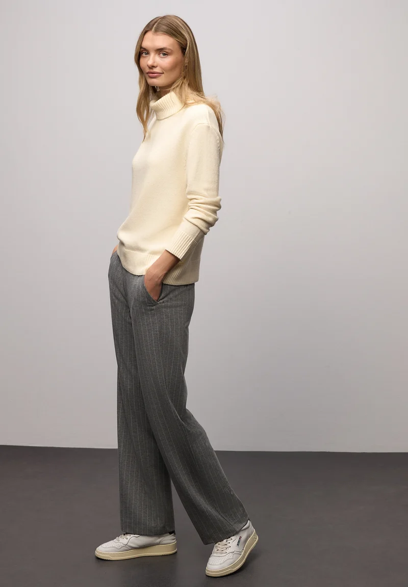 cosy sweater with roll-neck, soft beige