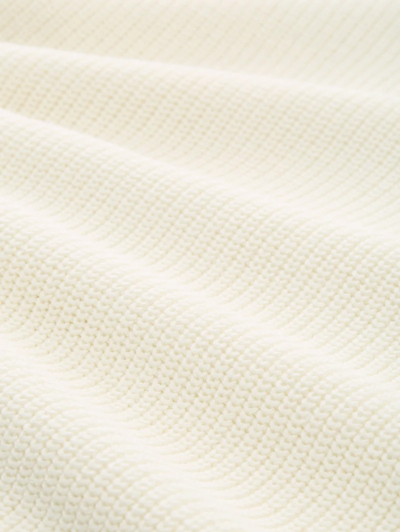 relaxed knit troyer, Wool White