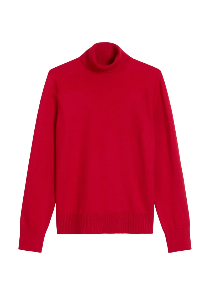 Knit Pullovers, Longsleeve, Turtlen, Red Mulberry