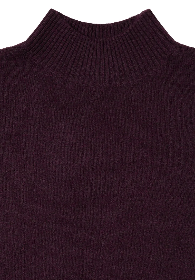 NOS_Cosy turtle shoulder detai, eggplant red melange