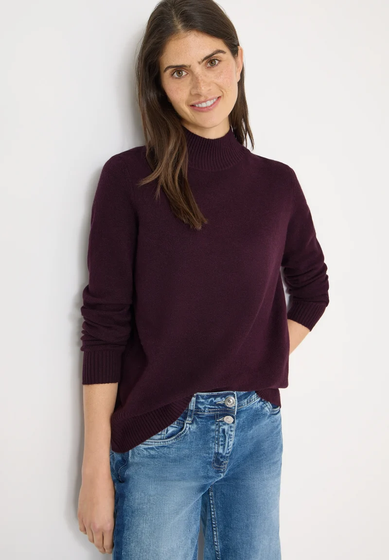 NOS_Cosy turtle shoulder detai, eggplant red melange
