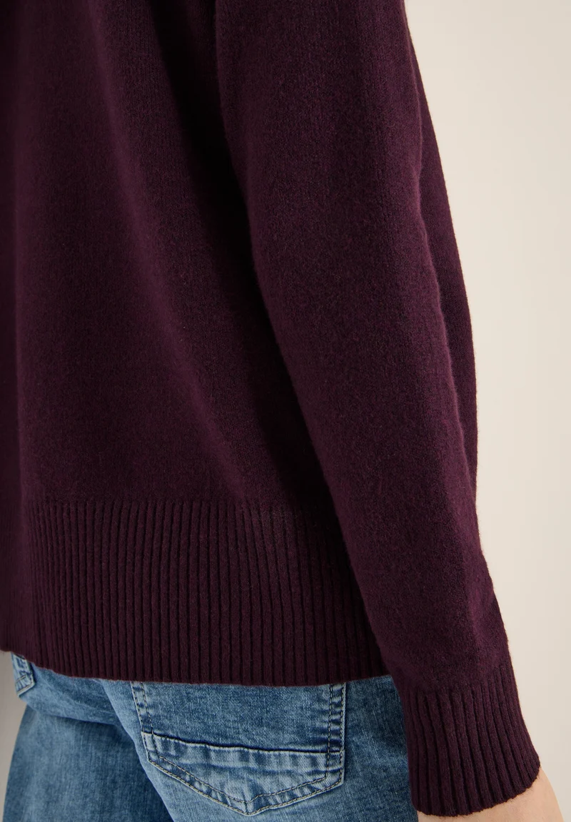 NOS_Cosy turtle shoulder detai, eggplant red melange