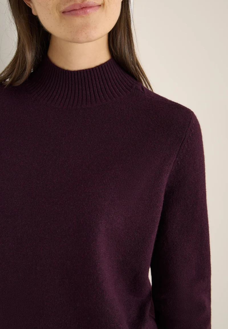 NOS_Cosy turtle shoulder detai, eggplant red melange