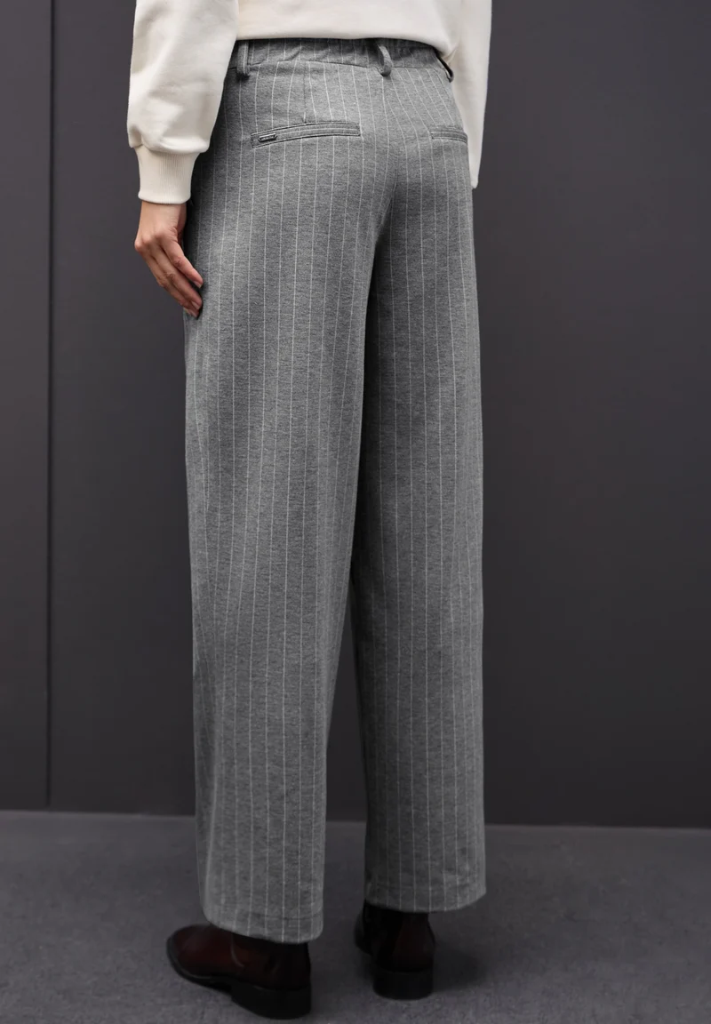 LTD QR Straight Leg_pinstripe_, dark pelican grey mel.