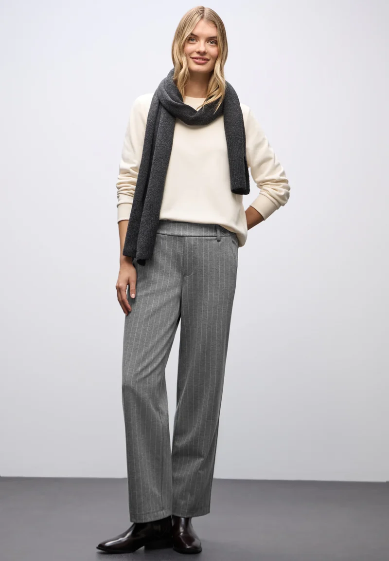 LTD QR Straight Leg_pinstripe_, dark pelican grey mel.