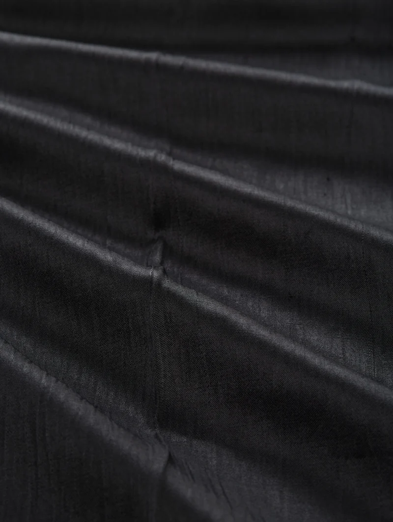 satin wide leg pants, deep black