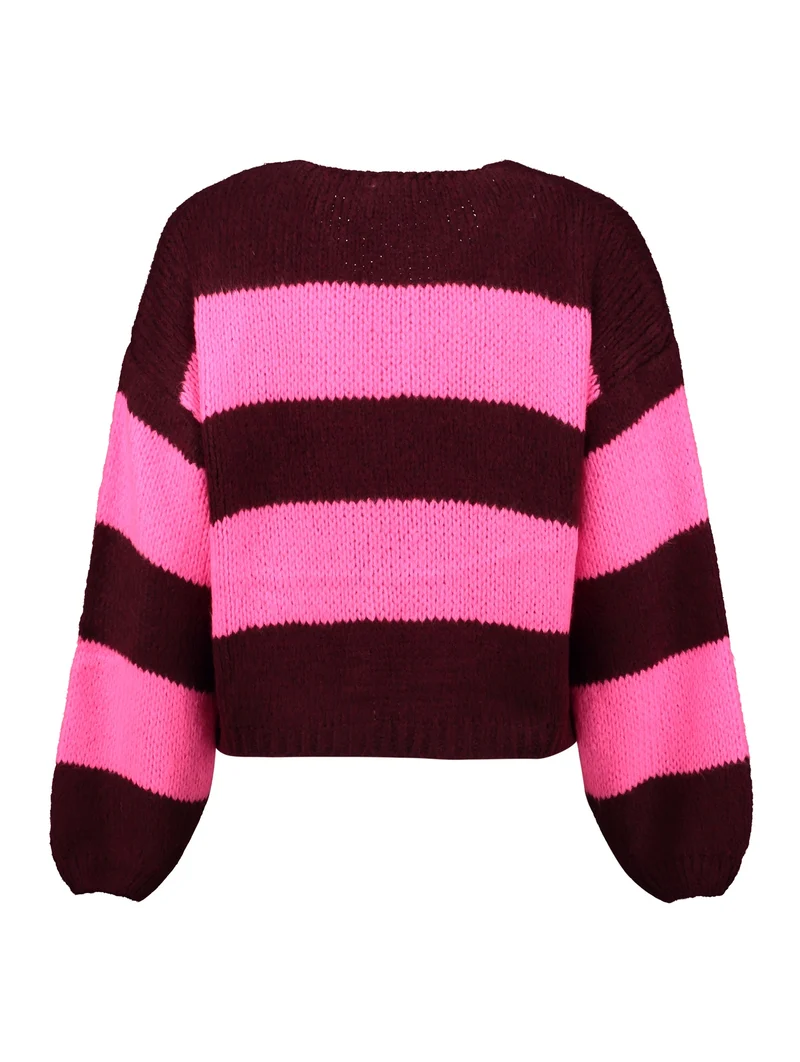 LS A CD Ch44arlie, burgundy/pink stripe