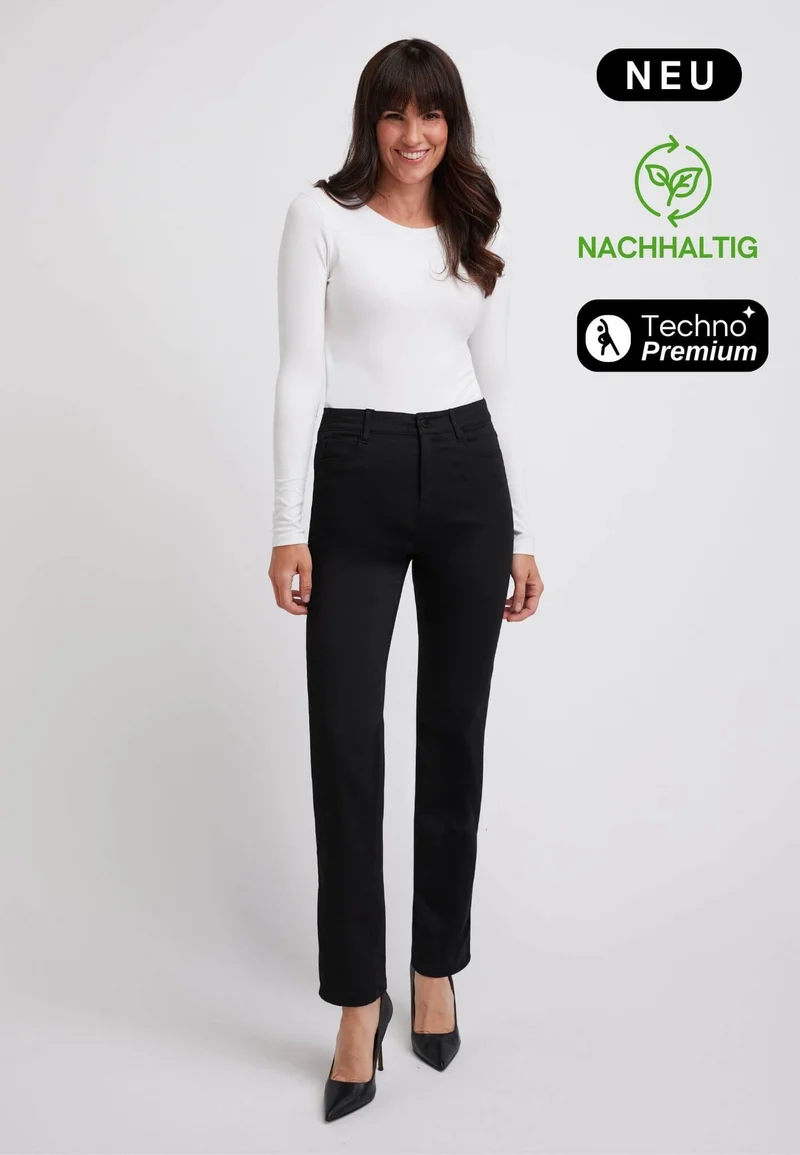 wonderjeans High Waist Straight Black Techno Premium