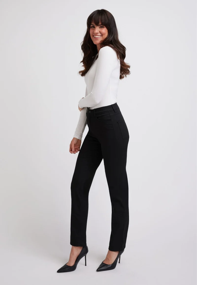 wonderjeans High Waist Straight Black Techno Premium