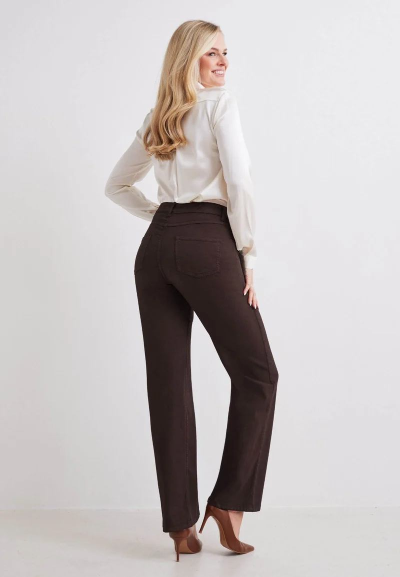 wonderjeans Relaxed Straight Brown Denim