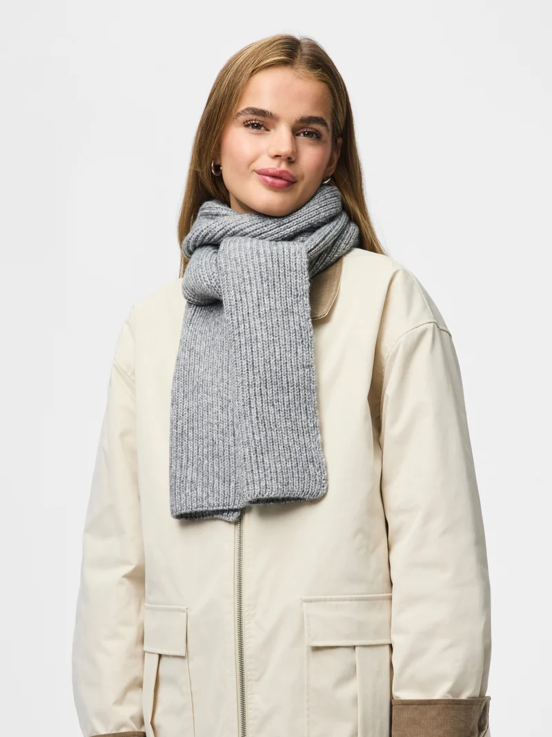 PCMILLA LONG SCARF NOOS BC, Medium Grey Melange/MELANGE