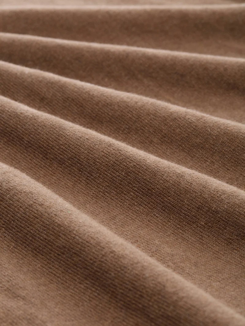 cotton cashmere crewneck knit, dark taupe melange