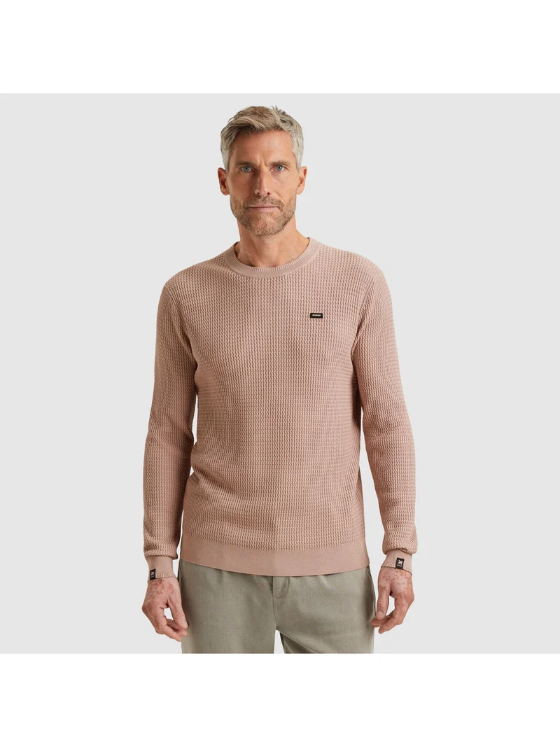 Crewneck cotton modal, Adobe Rose