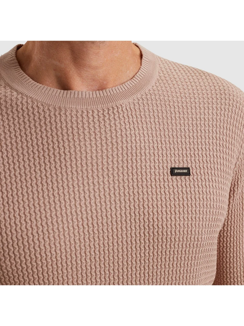 Crewneck cotton modal, Adobe Rose