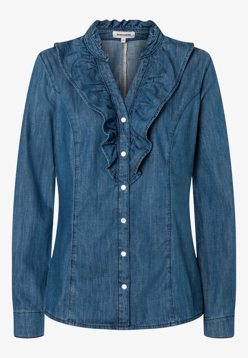Denim Blouse, middle blue denim