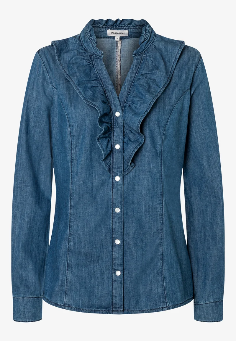 Denim Blouse, middle blue denim