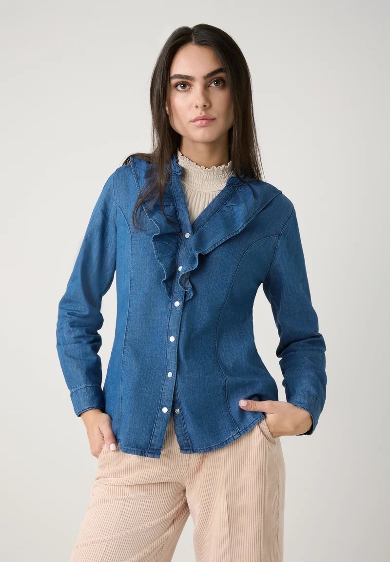 Denim Blouse, middle blue denim