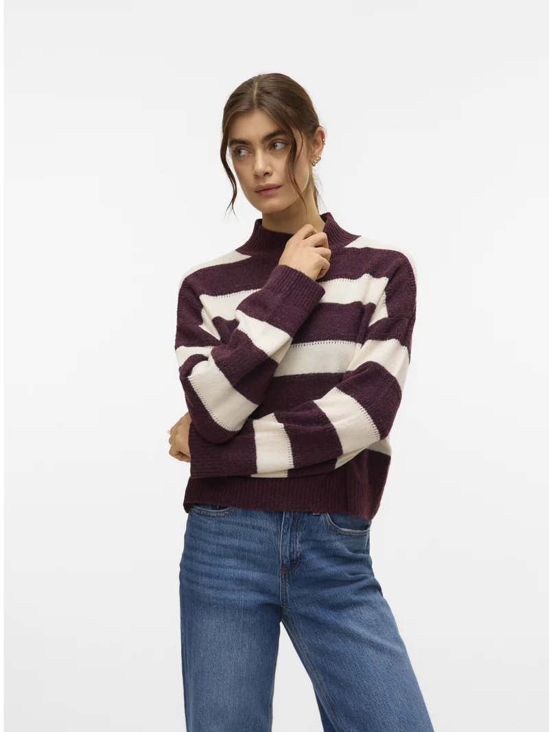 VMINEZ LS HIGHNECK SHORT PULLOVER B, Winetasting/W. BIRCH