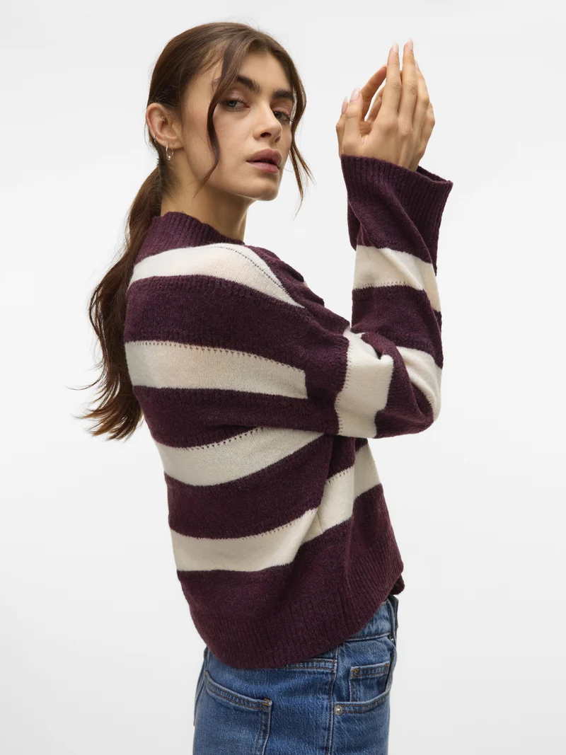 VMINEZ LS HIGHNECK SHORT PULLOVER B, Winetasting/W. BIRCH