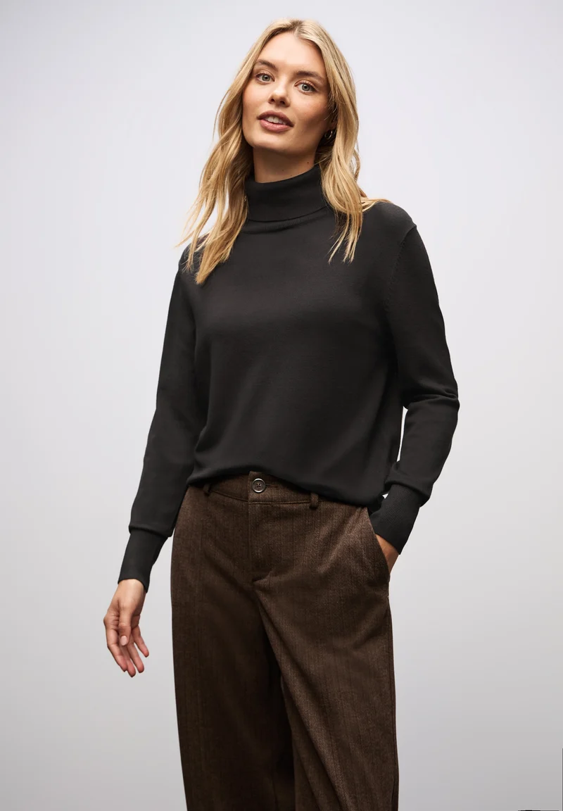 LTD QR_basic roll-neck, darkest brown