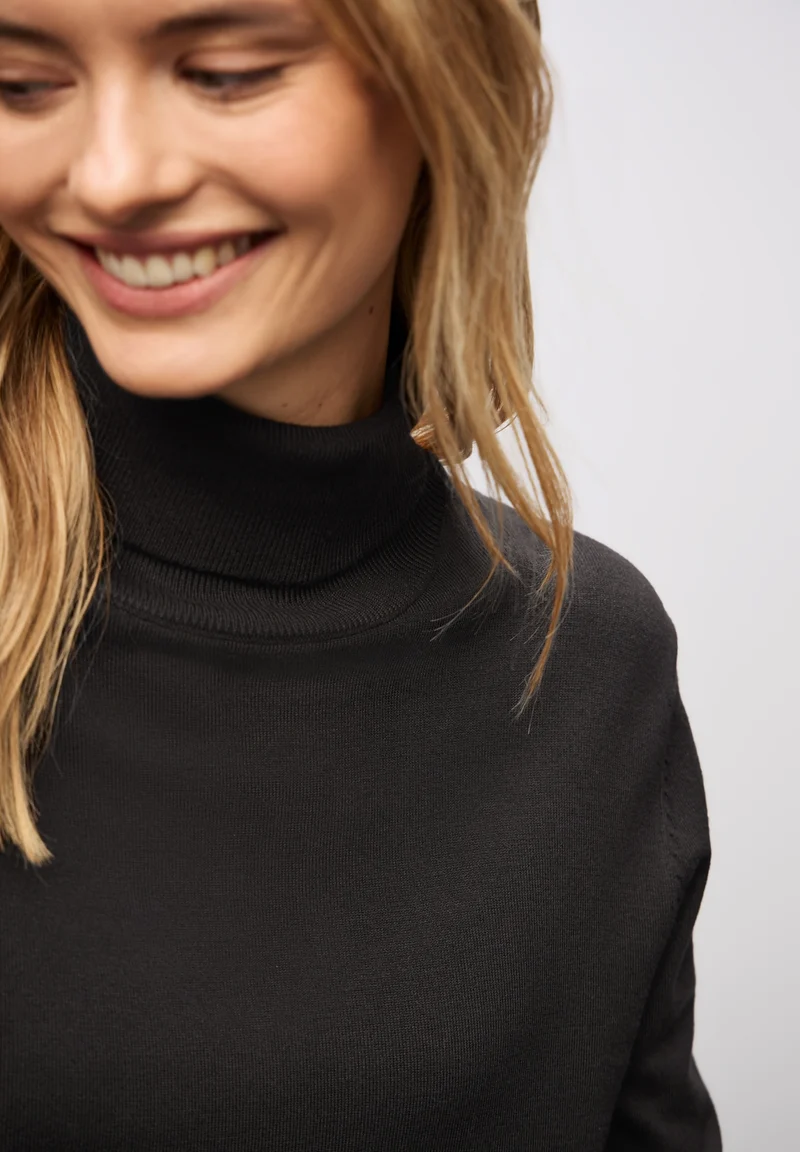 LTD QR_basic roll-neck, darkest brown