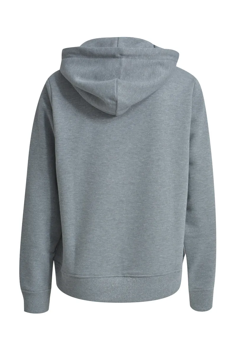 REGULAR SPARKLE HOODIE, GREY MELANGE