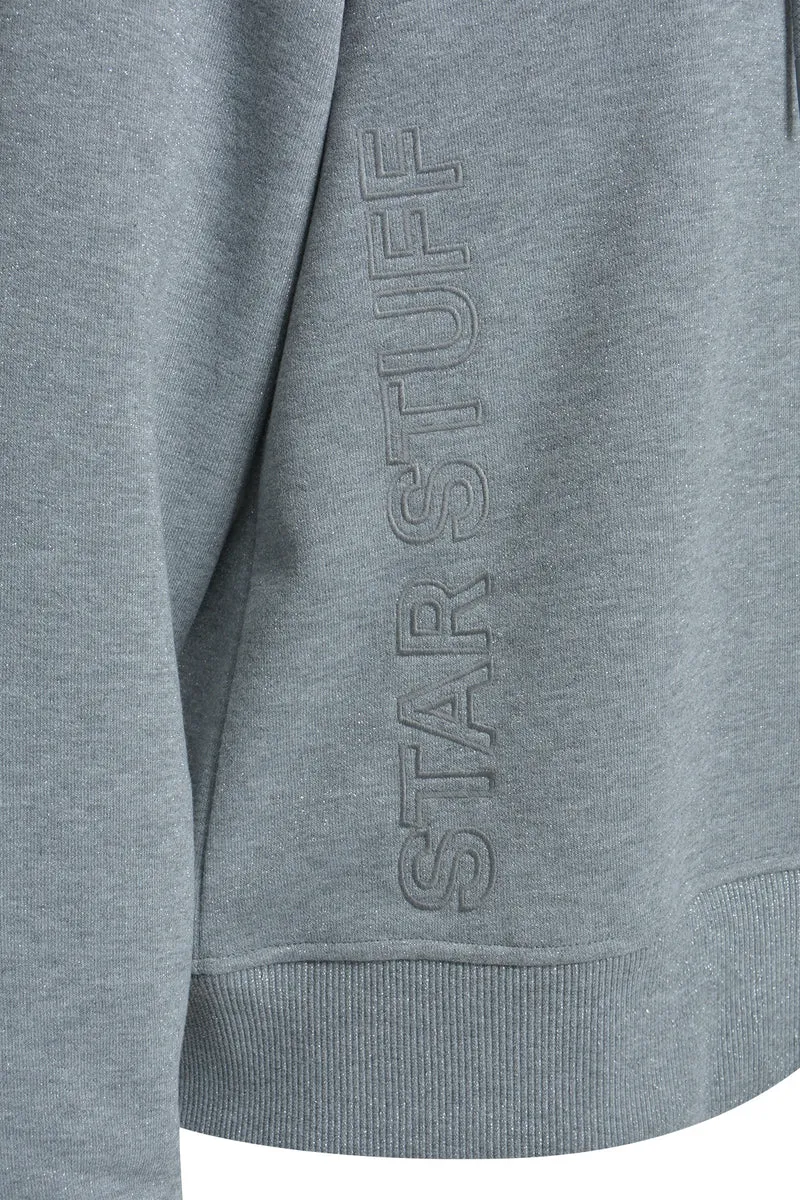 REGULAR SPARKLE HOODIE, GREY MELANGE